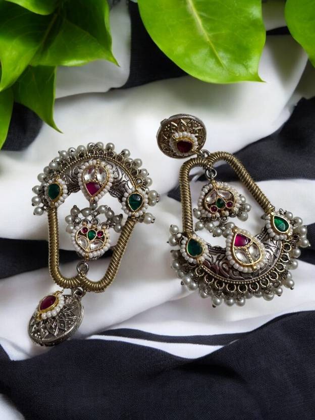 Jadau Pachi Kundan Bridal Earrings Alloy Drops & Danglers
