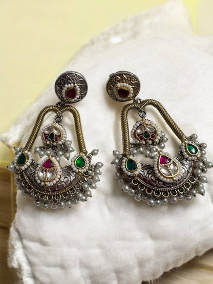 Jadau Pachi Kundan Bridal Earrings Alloy Drops & Danglers