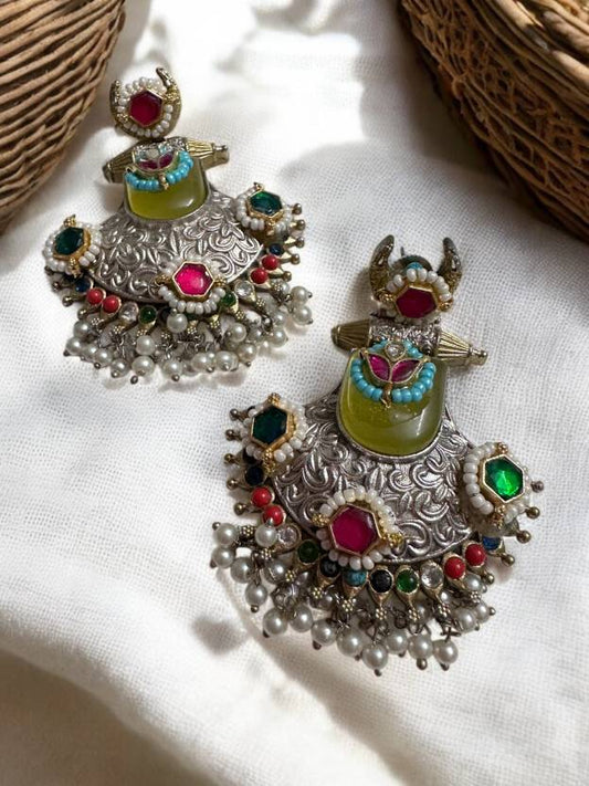 Jadau Pachi Kundan Bridal Earrings Alloy Drops & Danglers